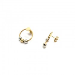 GOLD RING EARRINGS WITH BALLS